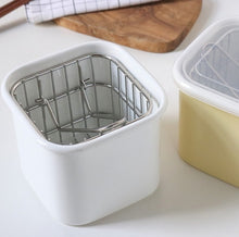 Load image into Gallery viewer, Enamel Pot & Refrigerating Containers with Cap White, Food storage, Food container