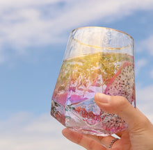 Load image into Gallery viewer, Handcrafted Iridescent Glass with Gold Rim – Elegant Decorative Drinkware, Unique Glassware Gift