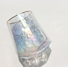 Load image into Gallery viewer, Handcrafted Iridescent Glass with Gold Rim – Elegant Decorative Drinkware, Unique Glassware Gift