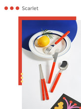 Load image into Gallery viewer, Casabello Vibrant Handle Cutlery Set Premium 304 Stainless Steel Flatware with Vibrant Polka Dot Handles, Durable & Elegant Tableware for Stylish Dining