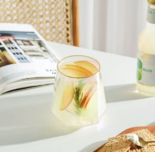 Load image into Gallery viewer, Handcrafted Iridescent Glass with Gold Rim – Elegant Decorative Drinkware, Unique Glassware Gift