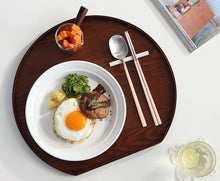 Load image into Gallery viewer, Half-moon Tray with Ash wood & Natural Lacquer