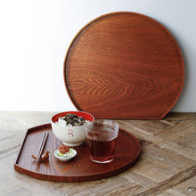 Load image into Gallery viewer, Half-moon Tray with Ash wood & Natural Lacquer