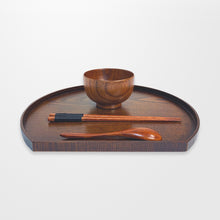 Load image into Gallery viewer, Half-moon Tray with Ash wood & Natural Lacquer