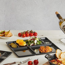 Load image into Gallery viewer, Porcelain Enamel Divided Plates Black