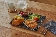 Load image into Gallery viewer, Porcelain Enamel Divided Plates Black