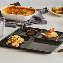 Load image into Gallery viewer, Porcelain Enamel Divided Plates Black