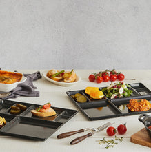 Load image into Gallery viewer, Porcelain Enamel Divided Plates Black