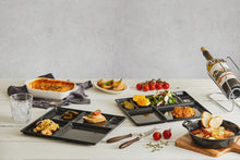 Load image into Gallery viewer, Porcelain Enamel Divided Plates Black