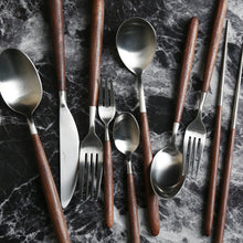 Load image into Gallery viewer, Premium Walnut wood Handle Flatware set