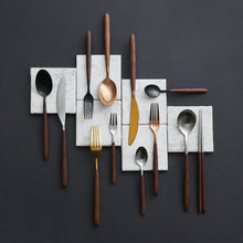 Load image into Gallery viewer, Premium Walnut wood Handle Flatware set