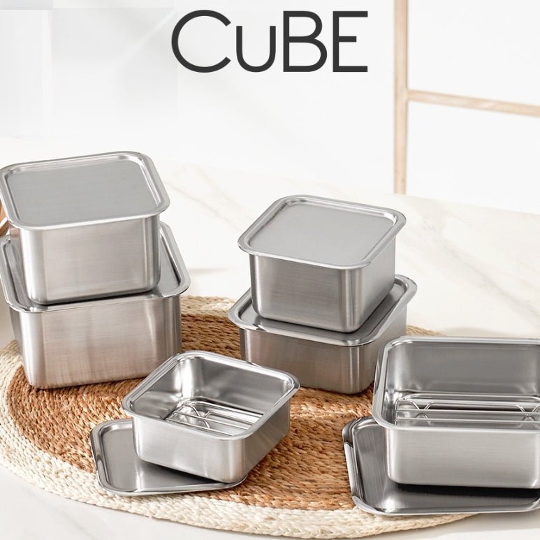 High 3Packs, 304 Stainless Steel Food Storage Container with Lids (High 600+1000+1500 ml)