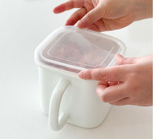 Load image into Gallery viewer, Enamel Pot &amp; Refrigerating Containers with Cap White 1.45L,  Food storage, Food container
